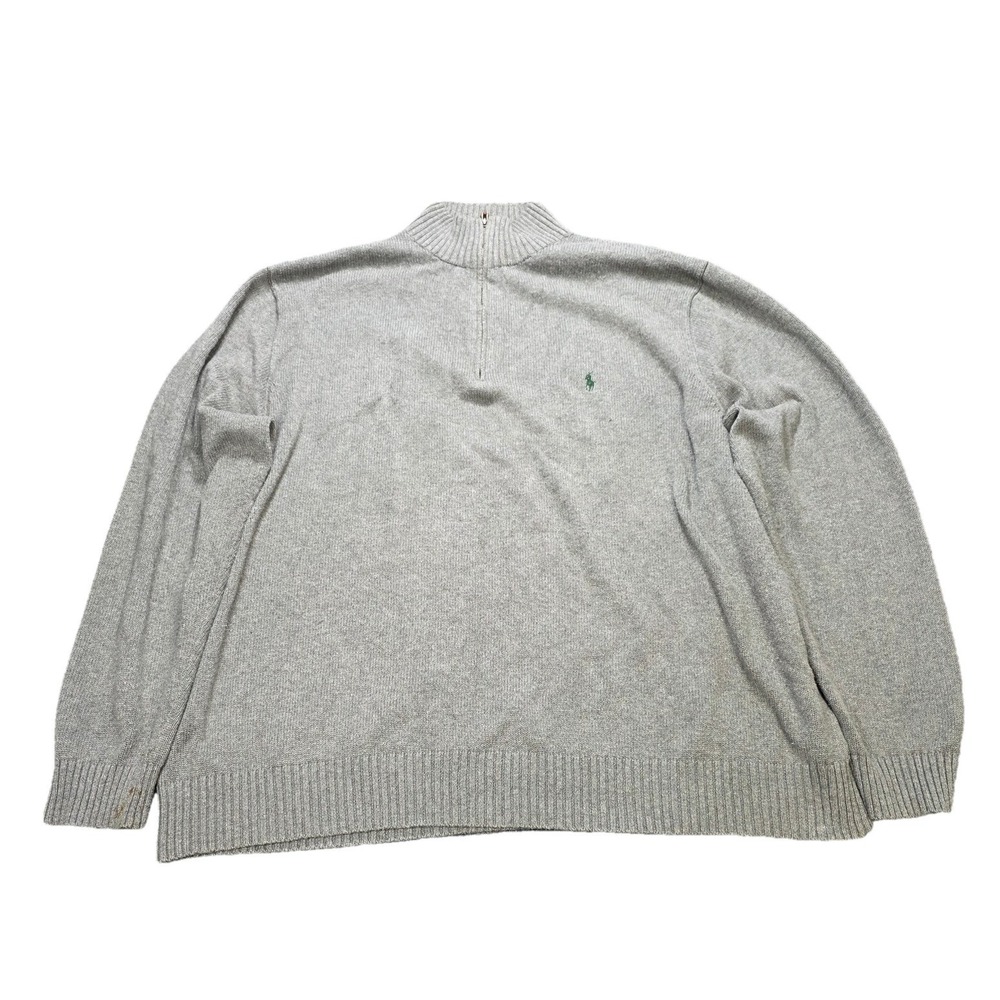 Polo Ralph Lauren Quarter Zip Sweater Men's Size 4XLT Gray All Cotton Big & Tall
